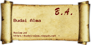 Budai Alma névjegykártya